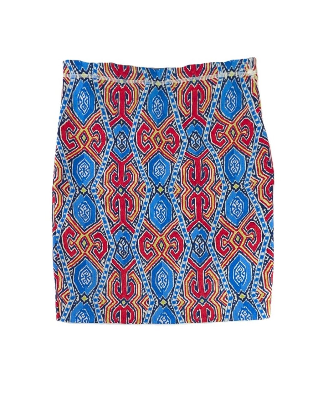 J McLaughlin Reversible Pencil Skirt Womens Size L Casavito Halle Colorful Scuba
